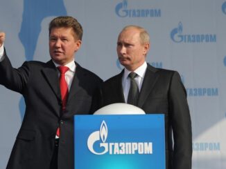 Russia President Vladimir Putin and CEO of Russian natural gas giant Gazprom - Alexei Miller -