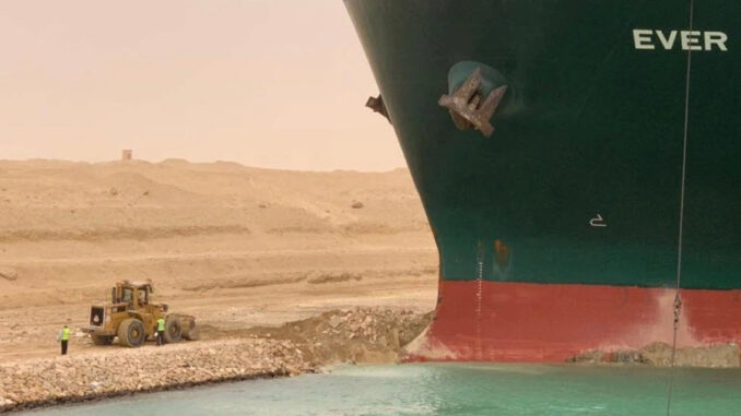 Suez Canal Blocked- by container ship
