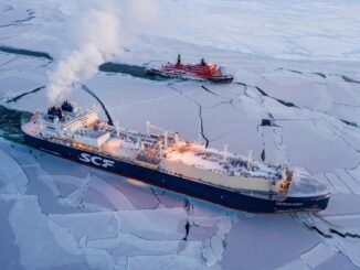 The Christophe de margerie LNG carrieer - nuclear poerd Let Pobedy icebreaker