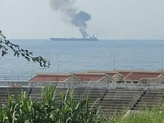 Iranian ship burning -EnergyNewsBeat.com