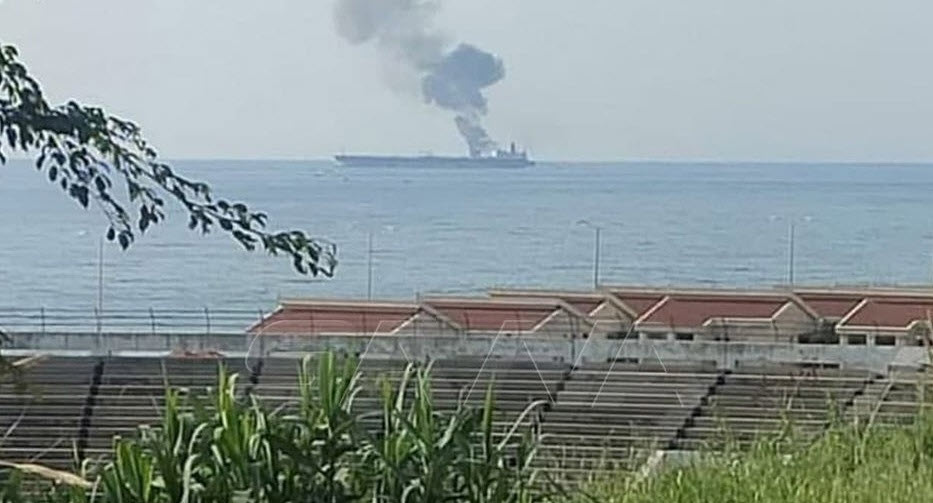 Iranian ship burning -EnergyNewsBeat.com