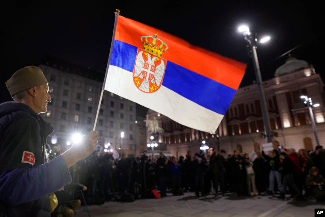 Serbian Flag during Rally -ENB