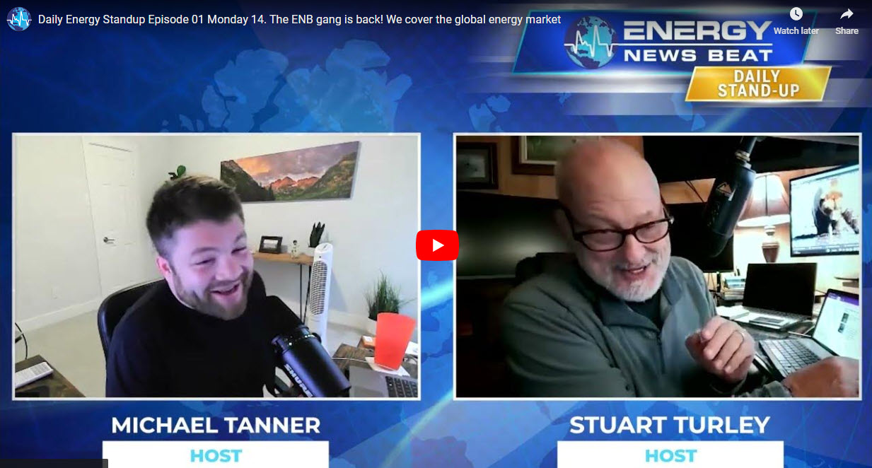 Daily Energy Standup Episode 01 Monday 14, 2022 The ENB gang is back
