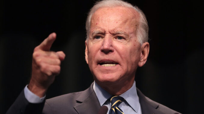 Biden pointing a finger on Earth Day
