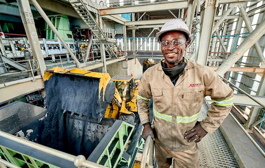 Loading high-grade copper concentrate at the Kamoa-Kakula copper mine in Congo. (Image courtesy of Ivanhoe Mines.)