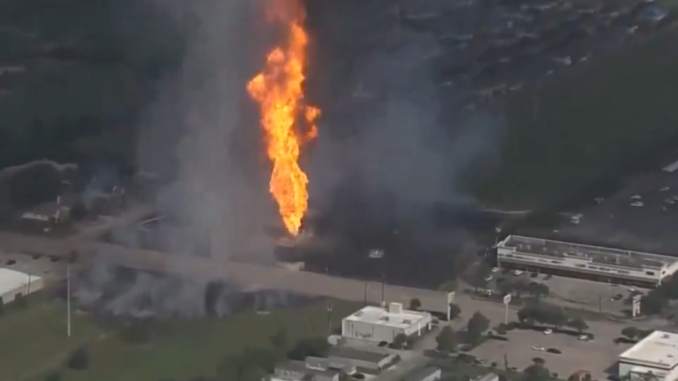 LNG pipeline fire threatens homes Houston-area neighborhood evacuated Houston