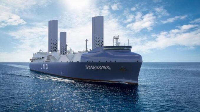 Samsung Heavy unveils wind-assisted LNG carrier design