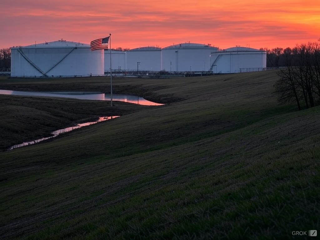 Crude oil storage in Cushing Oklahoma created by Grok on X