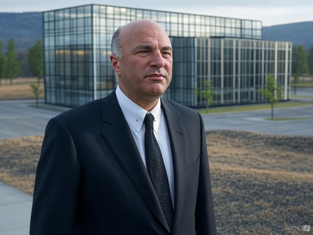 kevin Oleary in Canada infront of a data center - created by Grok on X