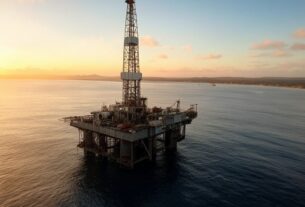 Oil Well off West Africa - created by Grok on X