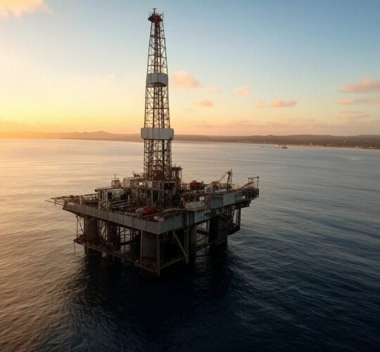 Oil Well off West Africa - created by Grok on X