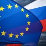 Russia and the EU in a sanctions - Created by Grok on X