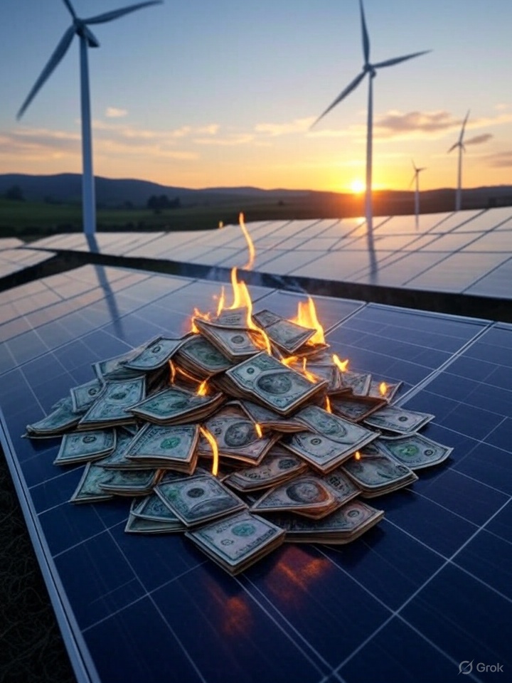 wind and solar created by Grok on X