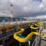Connected pipework at a gas treatment facility in the Lensk district of the Sakha Republic, Russia.Photographer Bloomberg