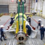 A gas turbine being manufactured in Savannah, Ga. Mitsubishi Power Americas