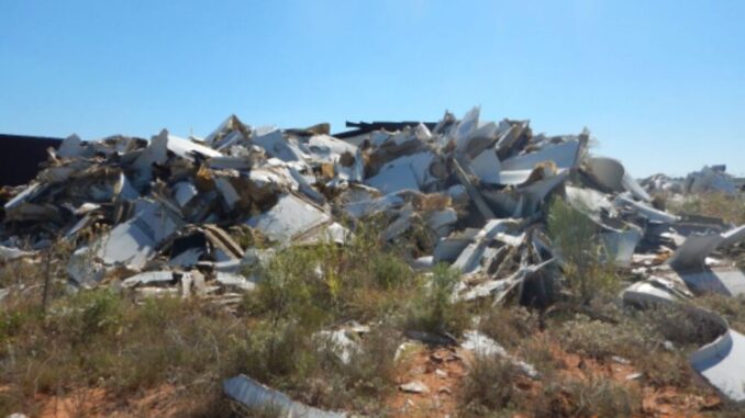 Pile of Shredded Wind Turbines Abandoned at Facility No. 1 | Image by Texas AG Office/legal petition